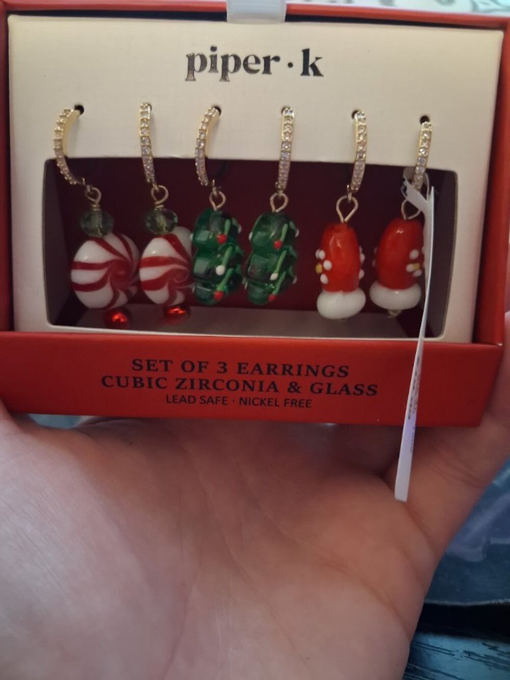 Piper K Christmas dangle earrings